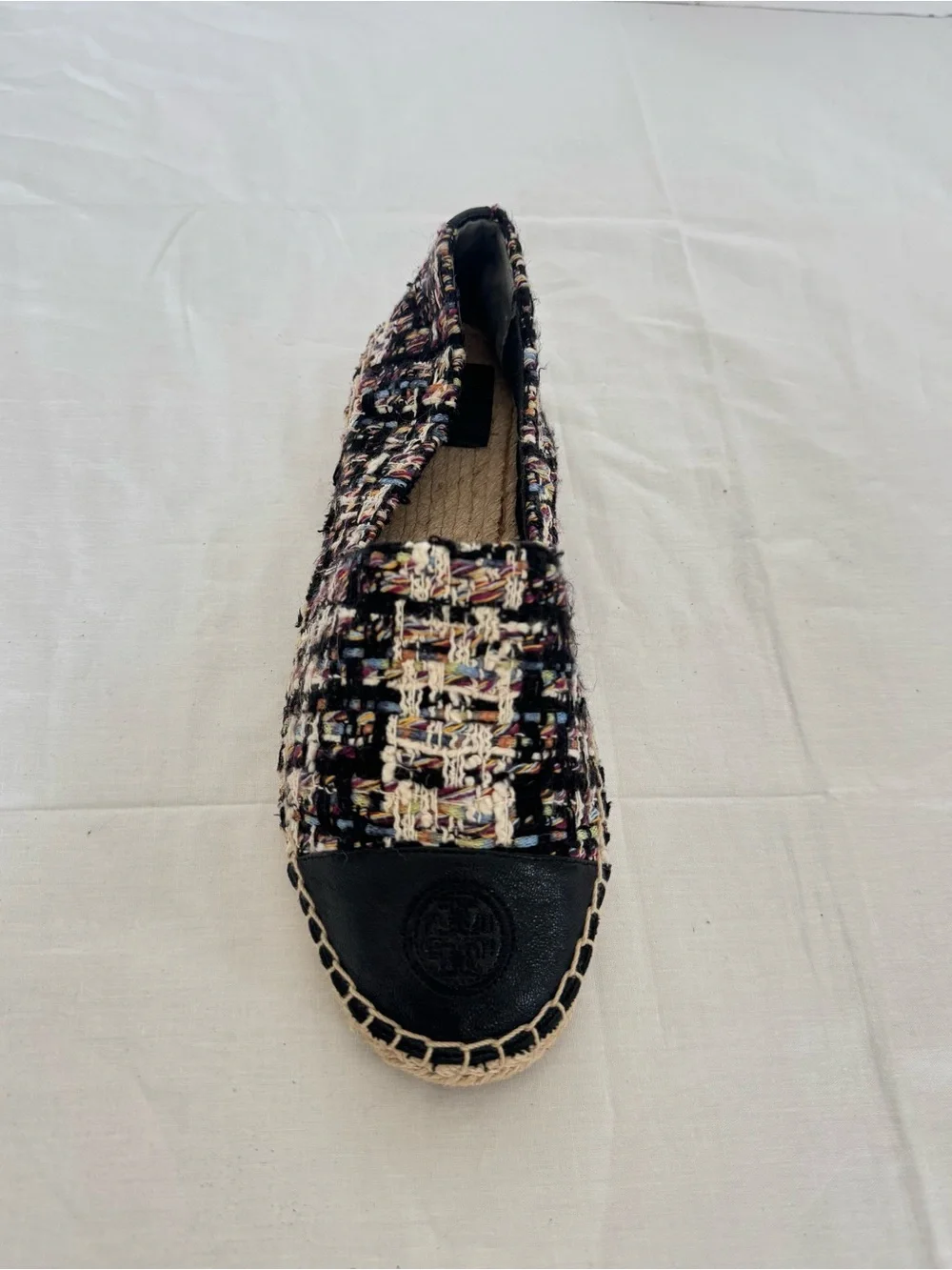 Tory Burch Multicolor Tweed Espadrille Flats Size 8.5M